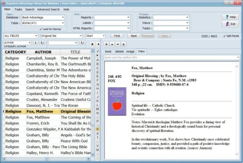 Book Cataloging Software for Windows PCs view